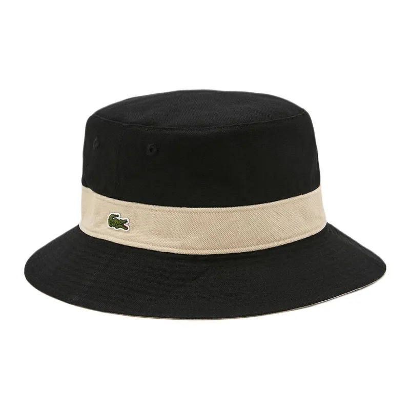 LACOSTE Cotton, Canvas, Twill Bucket Hats Men's Black-0