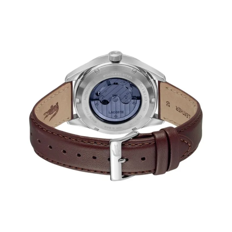 LACOSTE Wrist Watch Automatic Mechanical Movement Leather Strap 40mm Blue Dial Men's Watches-2