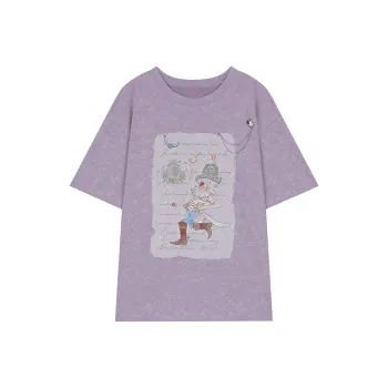 LUYOUYE Drop Shoulder Sleeve T Shirt Women's