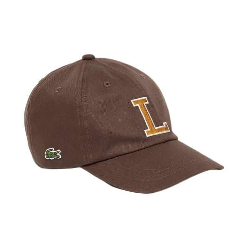 LACOSTE Twill, 100% Cotton Baseball Caps Men's Brown-2