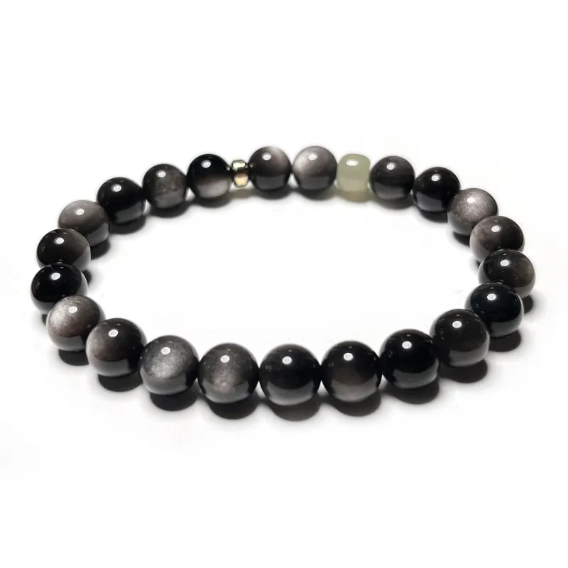 CUIJING Natural Obsidian Bracelets Unisex-3