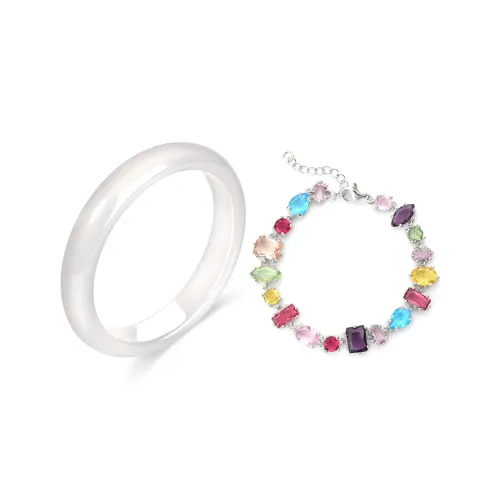 JIACUIYUN Glass Cat Eye Bangles Unisex