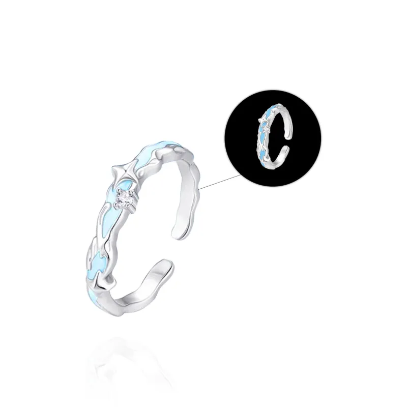 NUSQ S925 Silver With Zircon Rings Unisex-19
