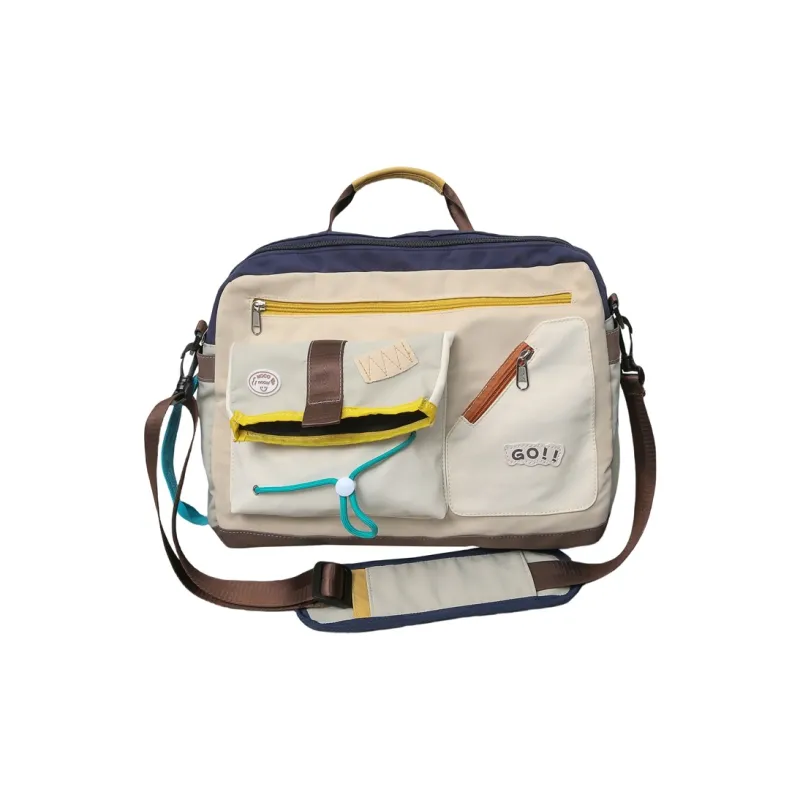 CORE BIRD Oxford Shoulder Bag, Crossbody Bag, Handbag Unisex White/Black-0