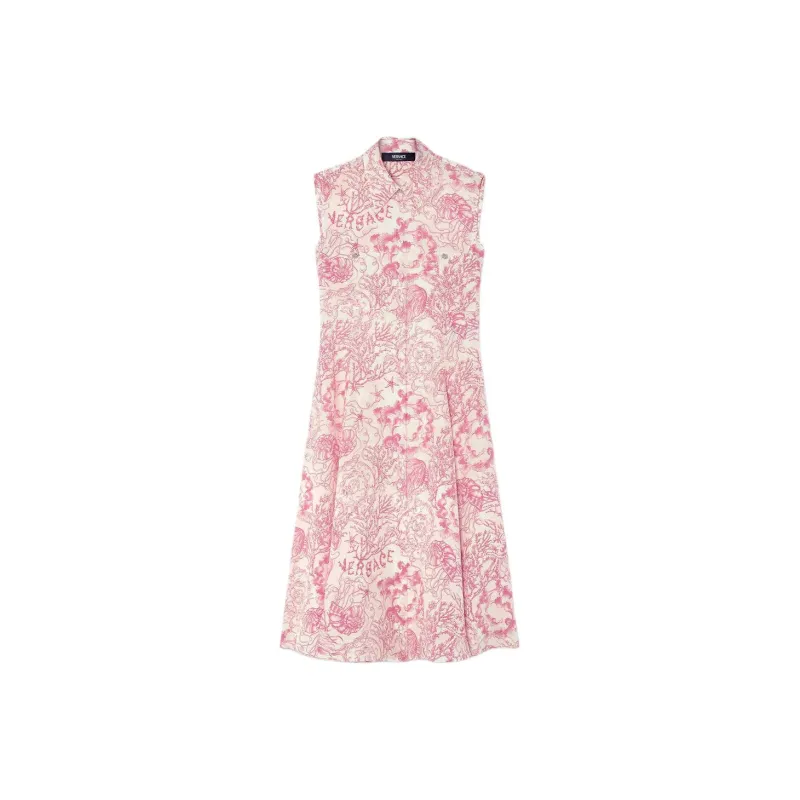 VERSACE Barocco Sleeveless Dress Women's Pink-0