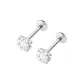 1 Pair[2mm Zircon+8mm Bar Length]Medical Titanium Alloy Stud Earrings