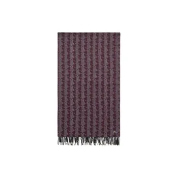 LACOSTE Recycled Polyester, Polyester Knit Scarves Men's Red
