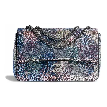 CHANEL Sheepskin Crossbody Bag Women's Iridescent Color