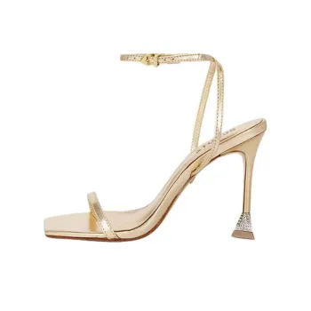 Schutz Joanna One Strap Sandals 10cm Women's Gold