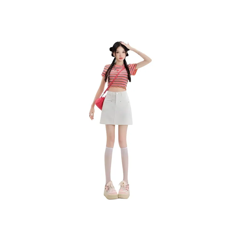 XIANSINIAO Denim Short Skirts Women's-0