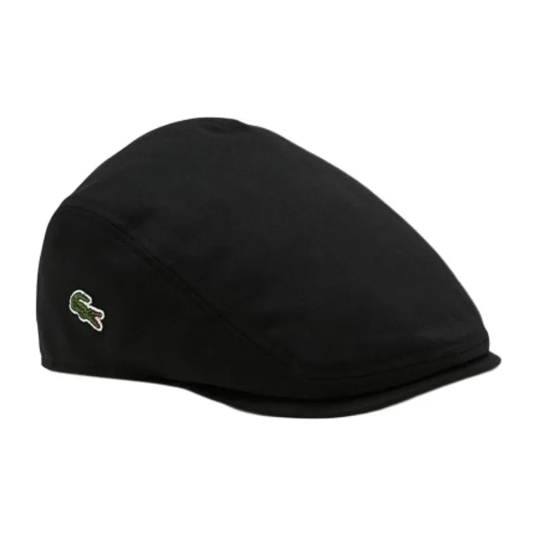 LACOSTE Cotton Twill, 100% Cotton Berets Men's Black-0