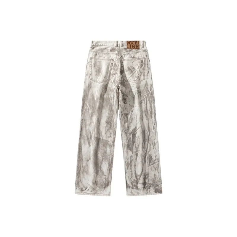 ZENGZHI Jeans Unisex White Distressed Pants-1