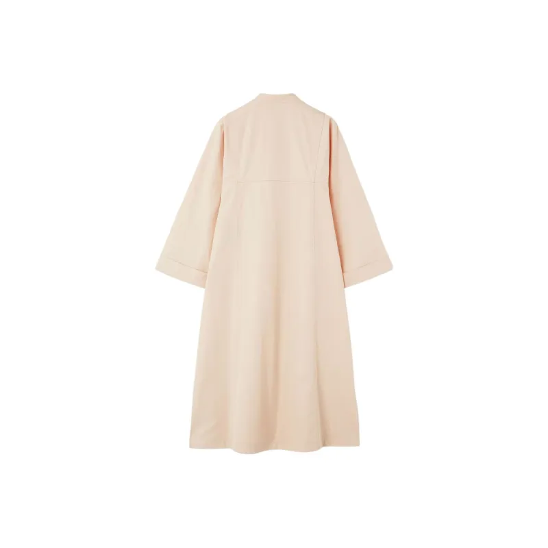 Loro Piana SS25 Long Sleeved Dress Women's Ivory Frost-1