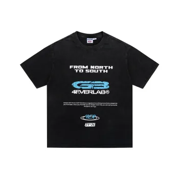 4EVER LAB T Shirts Unisex Washed Black