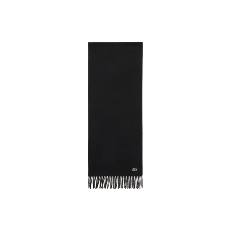 LACOSTE Polyester, Recycled Polyester Knit Scarves Men's Black-0