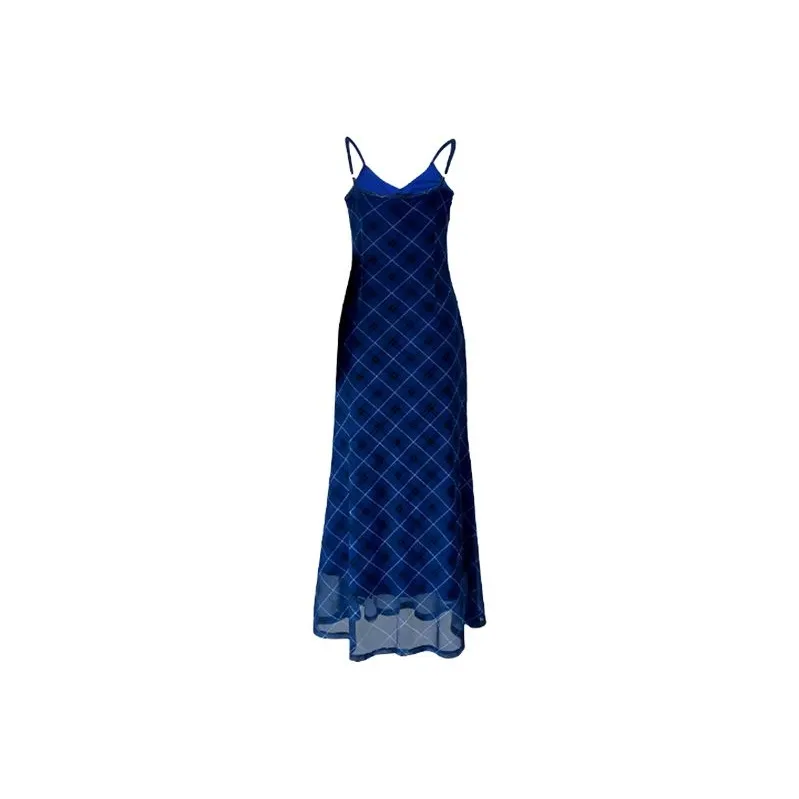 TIBINB Slip Dresses Women's Blue Camisole Dress-1