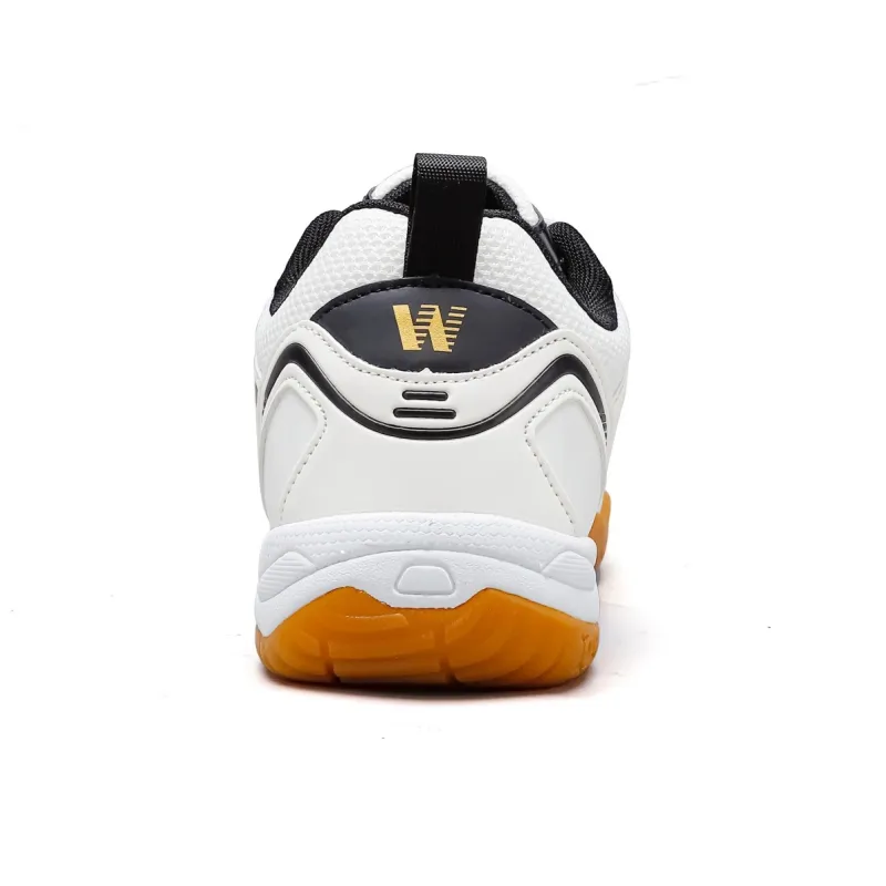 Warrior Cushioning, Slip Resistant, And Breathable Low Top Badminton Shoes Men's White-3