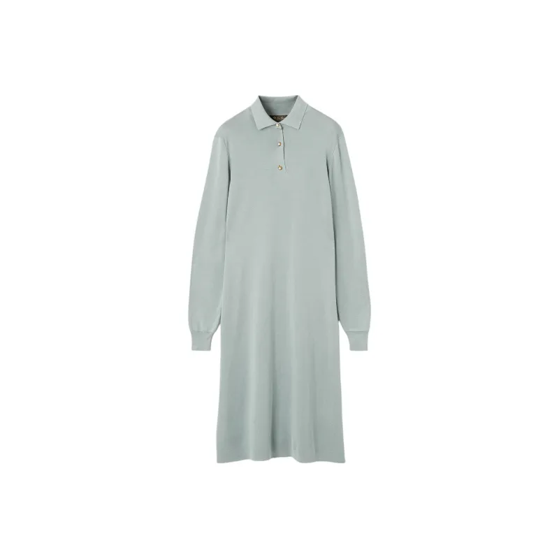 Loro Piana SS25 Long Sleeved Dress Women's Lake Water-0