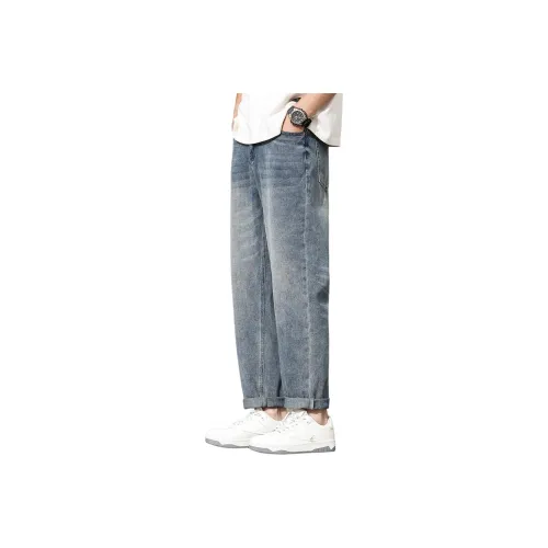 Tonlion Jeans Men Vintage Blue