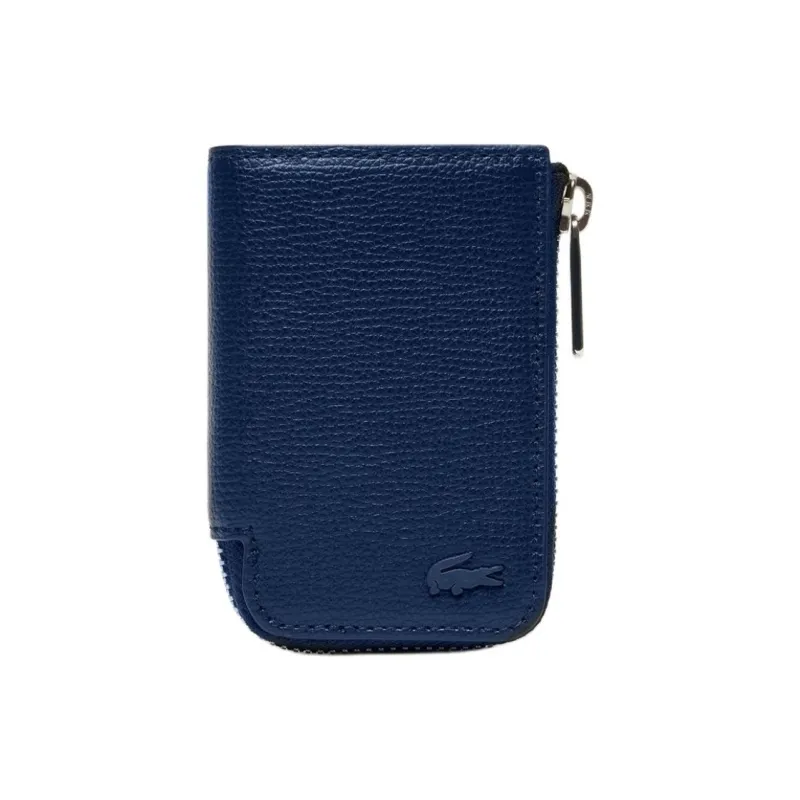 LACOSTE Cow Leather Key Pouch Large Size Men's Marine Blue-0