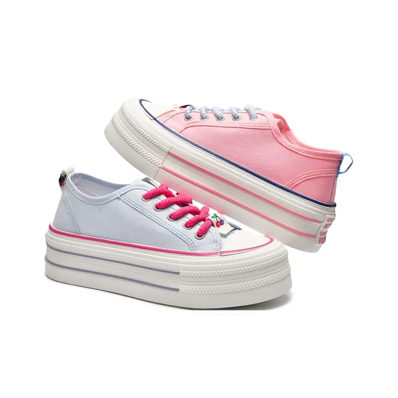 SHUMO Canvas Shoes Women's Low Top Mismatched-2
