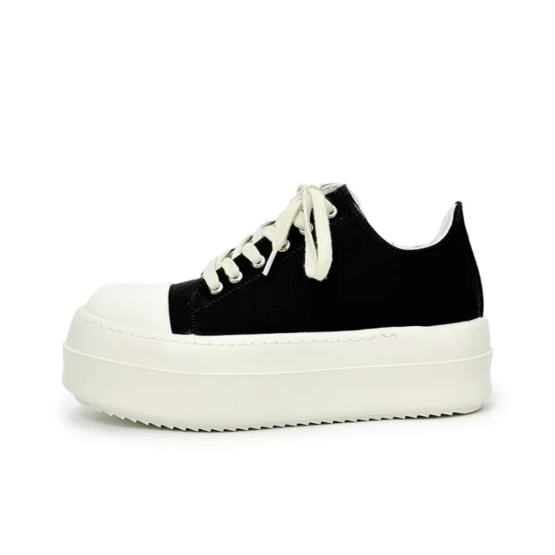 Kuding Skateboard Shoes Unisex Low Top White Black-0