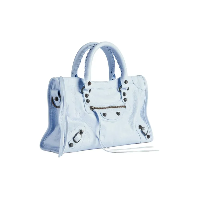 Balenciaga Le City Sheepskin Handbag Trumpets Women's Cloud Blue-1