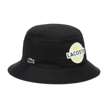 LACOSTE Cotton, Twill, Rubber Bucket Hats Women's Black
