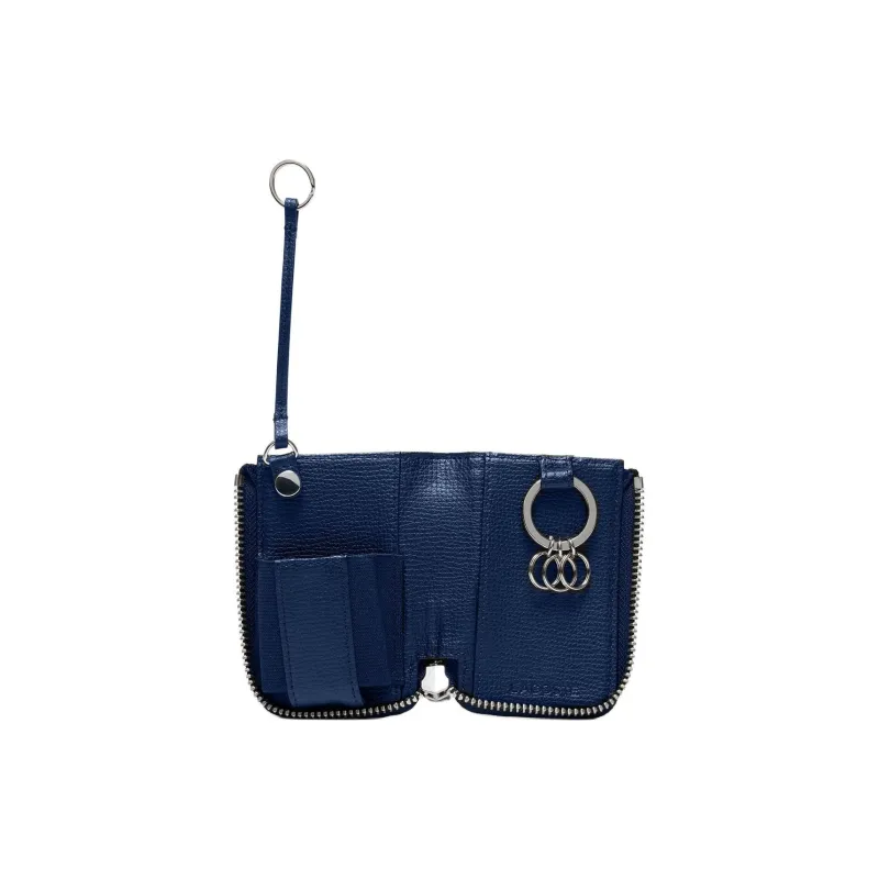 LACOSTE Cow Leather Key Pouch Large Size Men's Marine Blue-2