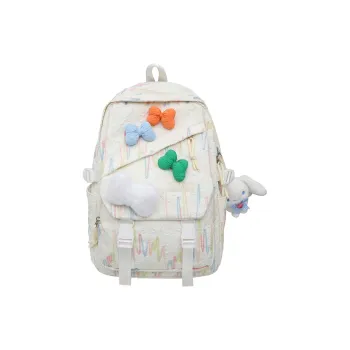 WICKBUEN Nylon Backpack Unisex White/Black/Red/Pink