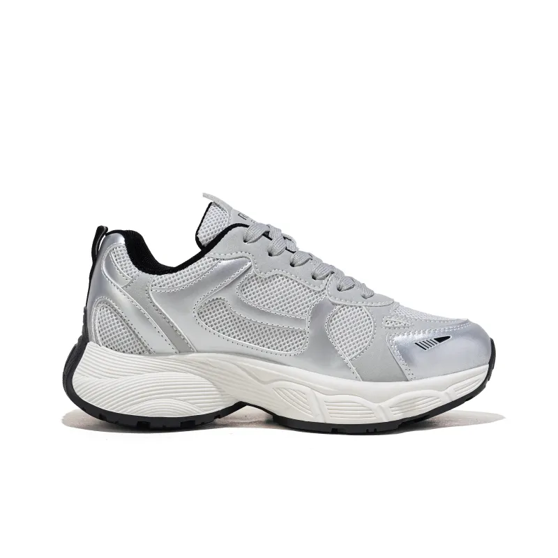 RENBEN Breathable Lightweight Height Increasing Low Top Chunky Sneakers Women's White-1