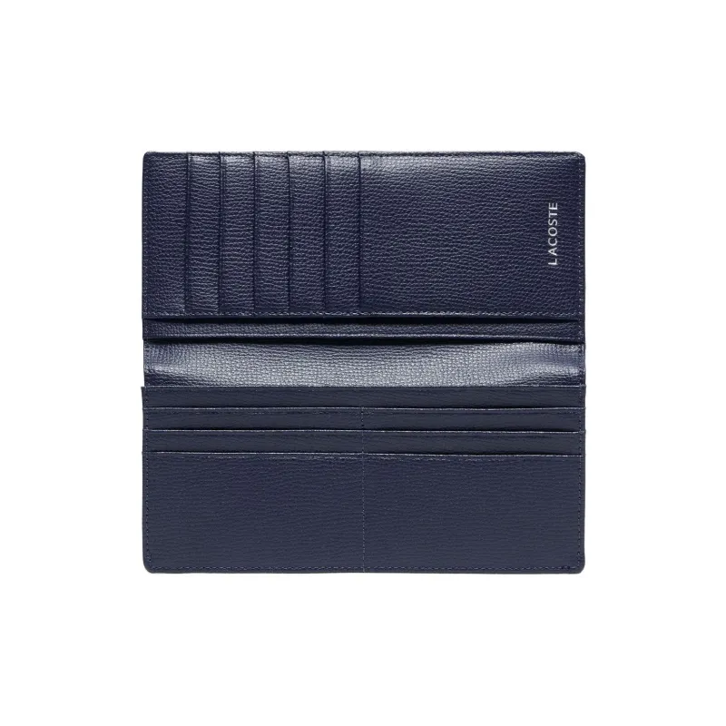 LACOSTE Leather Wallet Regular Men's Marine Blue-3