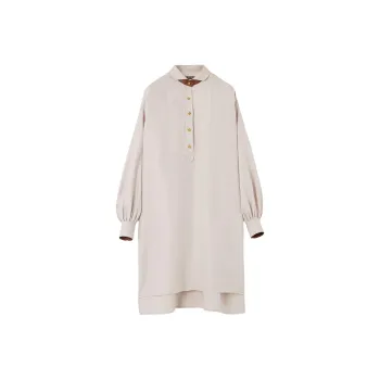 Loro Piana SS25 Long Sleeved Dress Women's Gray Purple