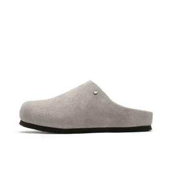 WEISHIBANGWEI Rubber Sole Slip Resistant Closed Toe Slippers Unisex White Gray