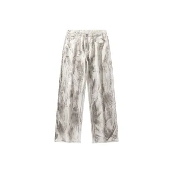 ZENGZHI Jeans Unisex White Distressed Pants