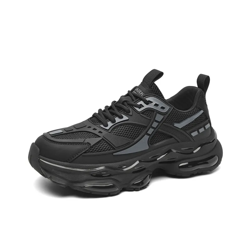 FAIRWHALE Shock Absorbers Low Top Chunky Sneakers Men's Black-1