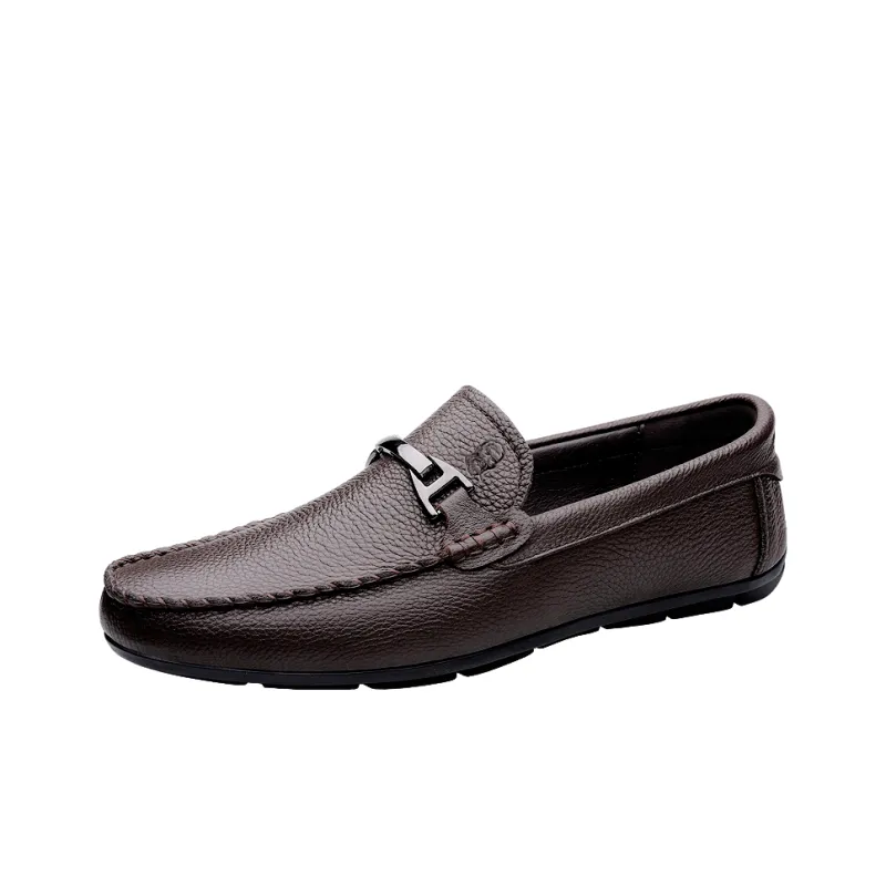 LAORENTOU Men's Casual Shoes Men Low Top Black/Brown-3