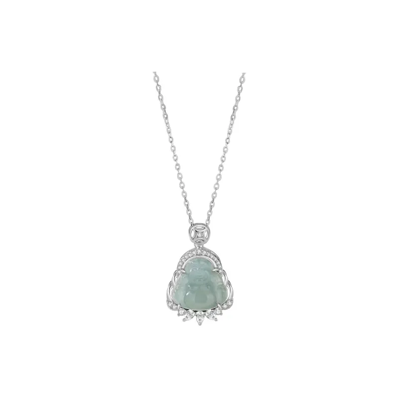 GUANFEI Ice Glutinous Jadeite Necklaces Women's-0