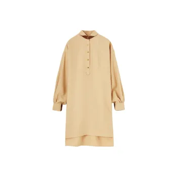 Loro Piana SS25 Long Sleeved Dress Women's Golden Sand Beach