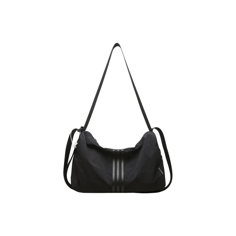 Yalu Nylon Crossbody Bag, Shoulder Bag Unisex Black/Light Gray/Khaki-0