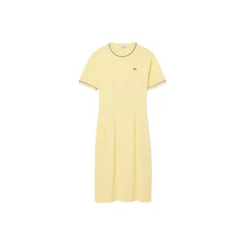 LACOSTE Short Sleeved Dress Women's Yellow