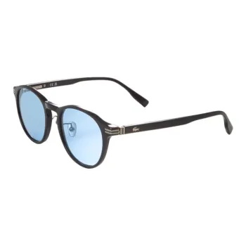 LACOSTE Plastic Resin Metal Irregular Shape Sunglasses Men's Black