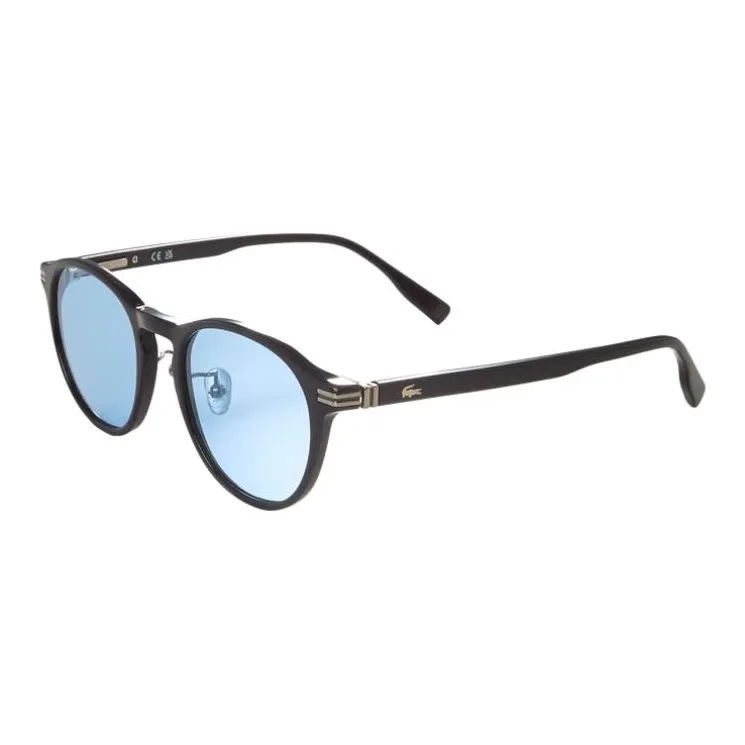 LACOSTE Plastic Resin Metal Irregular Shape Sunglasses Men's Black-0