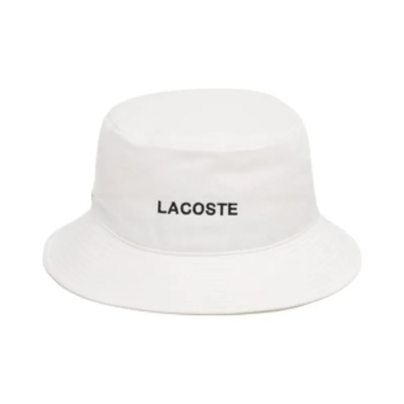 LACOSTE Cotton Twill Bucket Hats Men's White-1