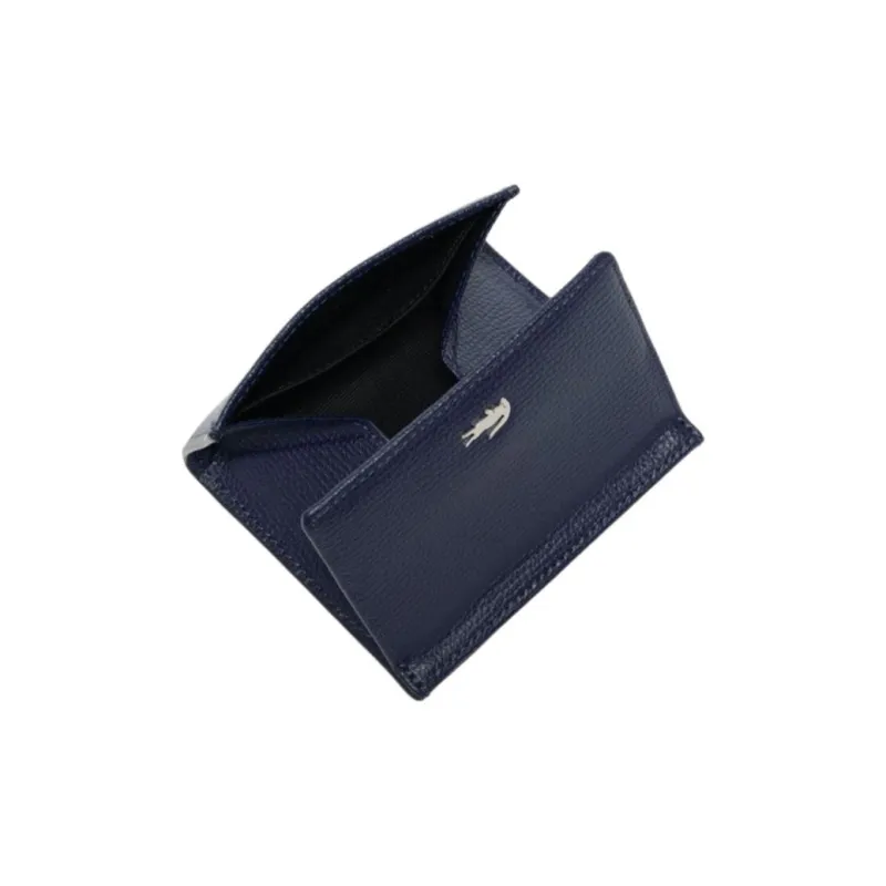 LACOSTE Cow Leather Wallet Men's Marine Blue-2