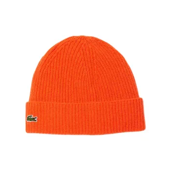 LACOSTE Cashmere Wool Beanies Women's Orange