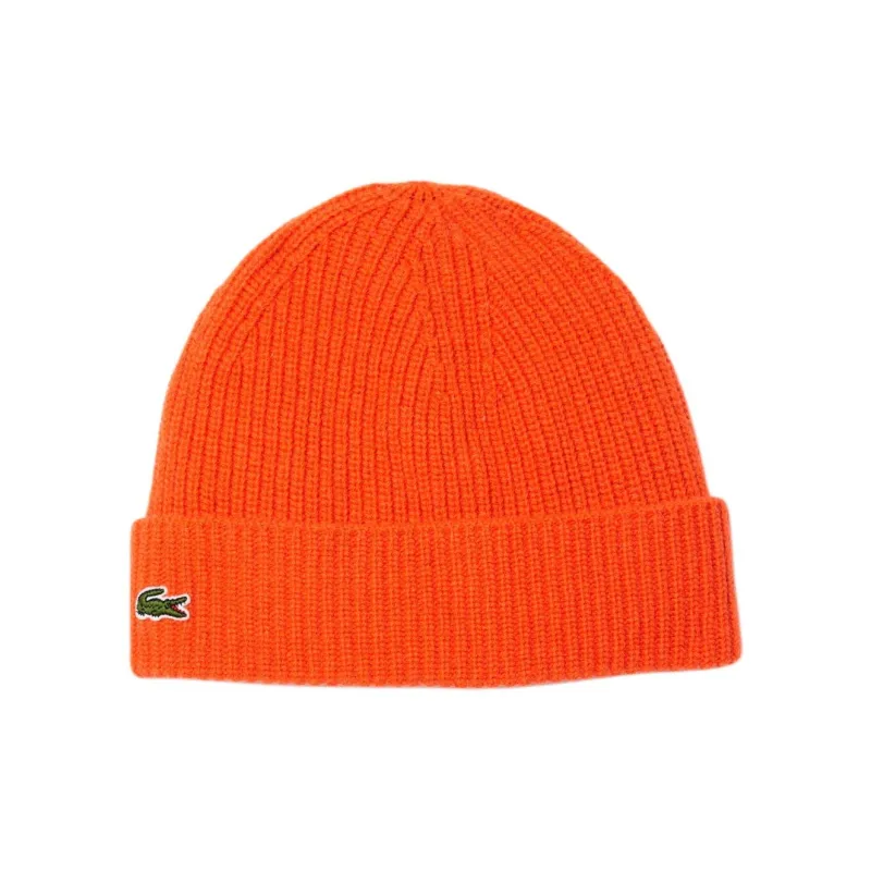 LACOSTE Cashmere Wool Beanies Women's Orange-0