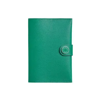 HERMES Evercolor Calfskin Card Holders Passport Holders Men's Iridescent Green