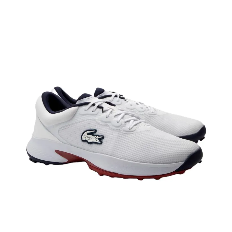 LACOSTE Anti Slip Wear Resistant Low Top Golf Shoes Men's White-1