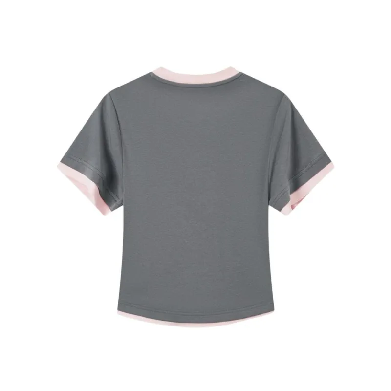 XTEP T Shirt Women's Downpour Gray/Ballet-1